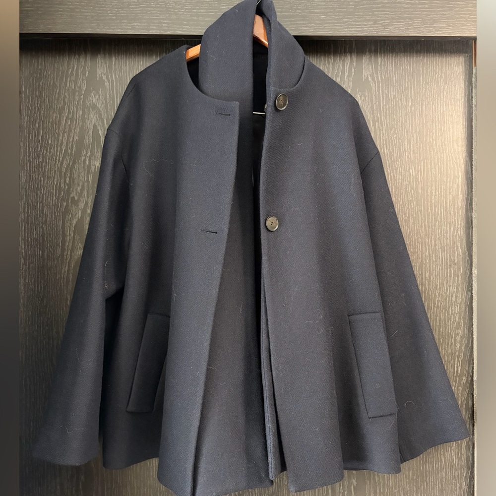 WOOL BLEND SHORT COAT WITH SCARF